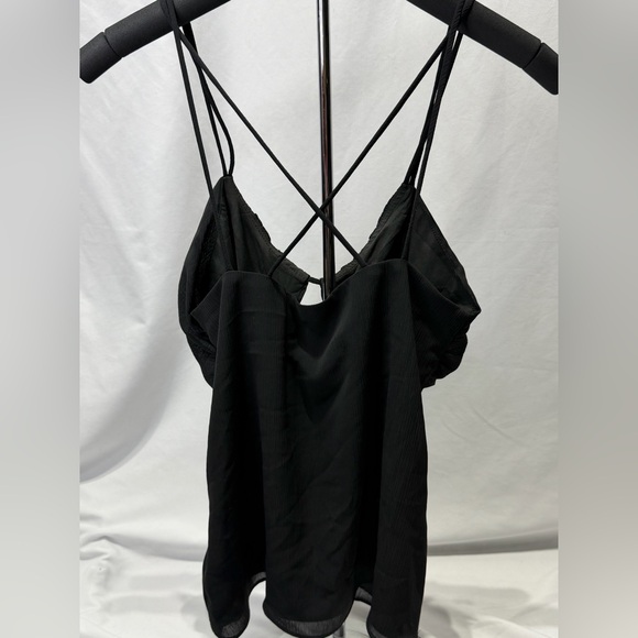 Lulus Elegant Black racer cross back Strappy Women's tank Top club top - Picture 5 of 6